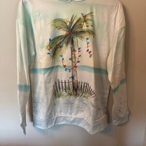 Beach Vibes Palm Tree Sweatshirt holiday. large